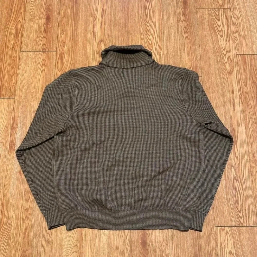 Polo Ralph Lauren Men's Wool Shawl Neck Sweater‎ Brown Herringbone Size XL